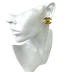 Chanel With Rice 97P Vintage CC Logo Earrings Ear Cuff Gold — view 2