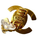 Chanel With Rice 97P Vintage CC Logo Earrings Ear Cuff Gold — view 3