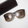 Gucci Bamboo Sunglasses Gradient Lens Tortoise Brown Gold Clear RB Eyewear