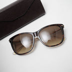 Gucci Bamboo Sunglasses Gradient Lens Tortoise Brown Gold Clear RB Eyewear