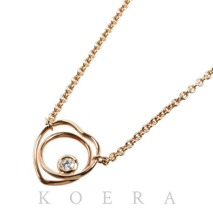 Hermes 18k Pink Gold Vertige Coeur Necklace Diamond