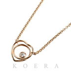 Hermes 18k Pink Gold Vertige Coeur Necklace Diamond
