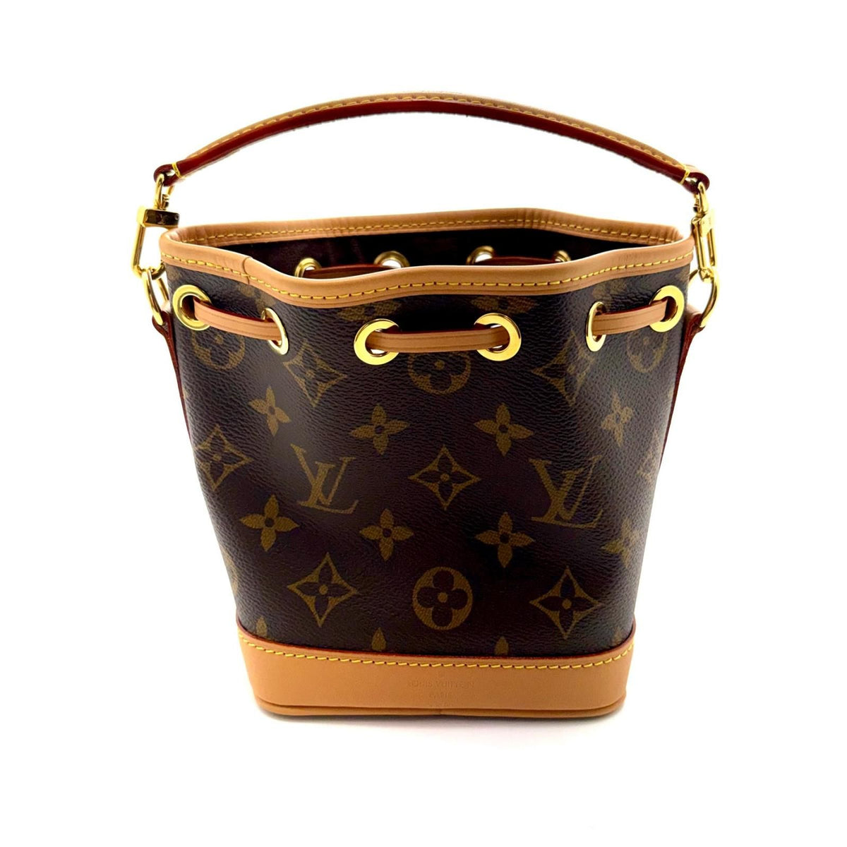 Louis Vuitton Nano Noe Monogram Shoulder Bag Canvas Dark Brown — view 3