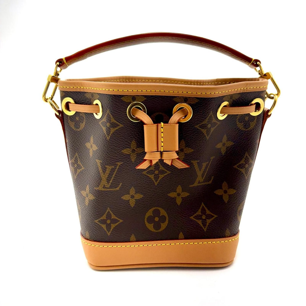 Louis Vuitton Nano Noe Monogram Shoulder Bag Canvas Dark Brown