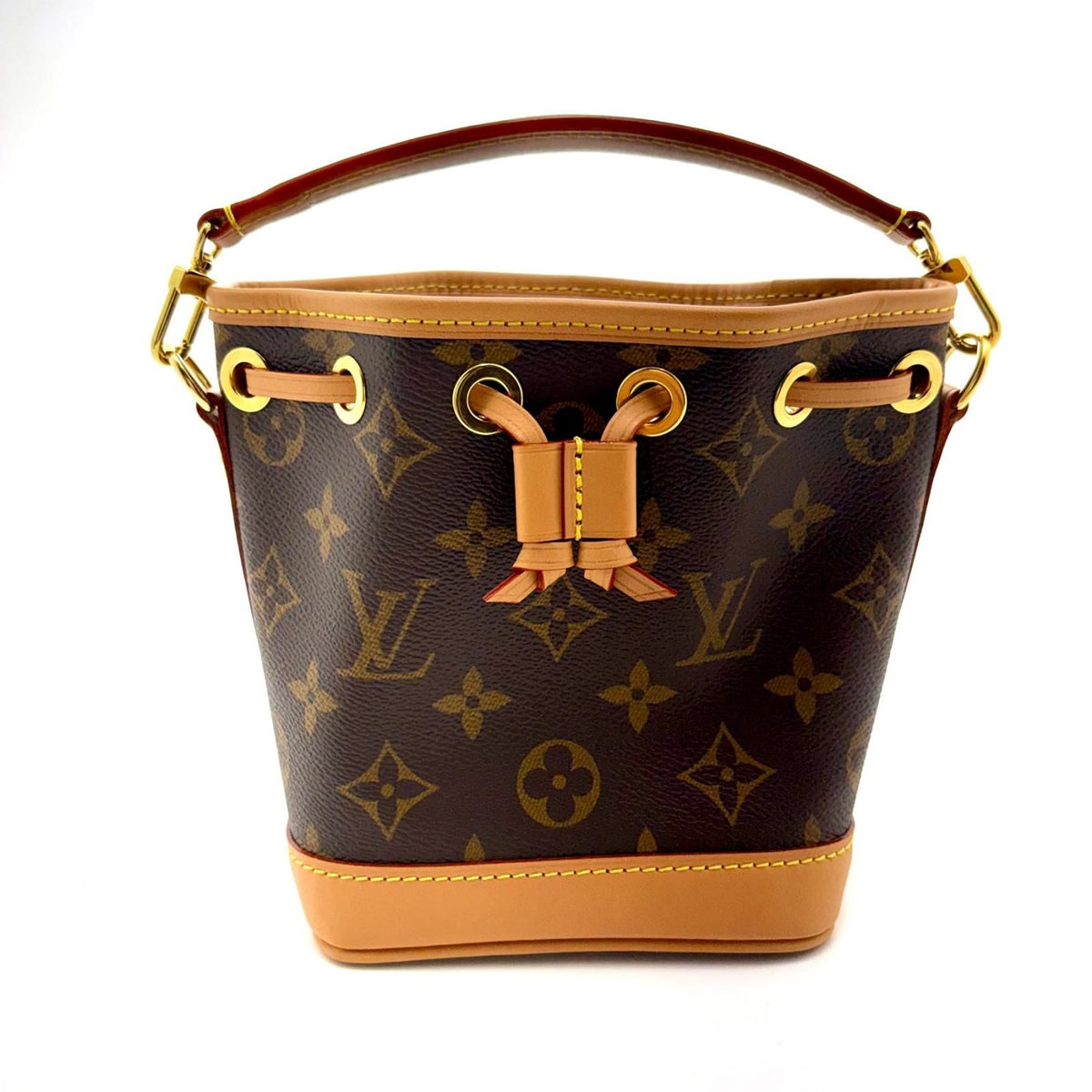 Louis Vuitton Nano Noe Monogram Shoulder Bag Canvas Dark Brown