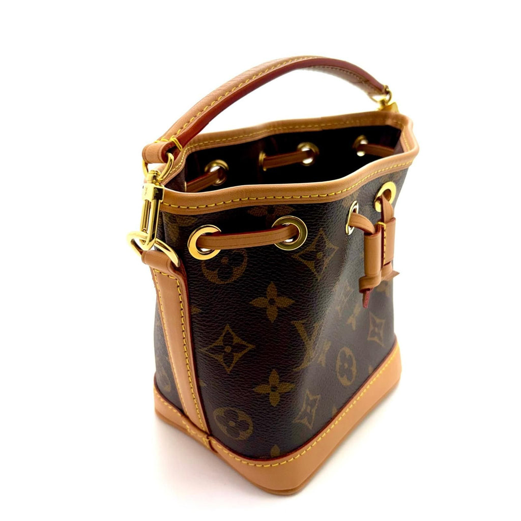 Louis Vuitton Nano Noe Monogram Shoulder Bag Canvas Dark Brown — view 2