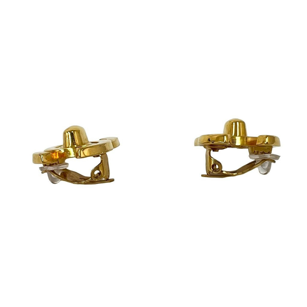 Chanel With Rice 95A Vintage CC Logo Earrings Ear Cuff Gold — view 3