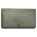 Chanel Wallet Bicolor Silver Leather