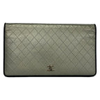 Chanel Wallet Bicolor Silver Leather