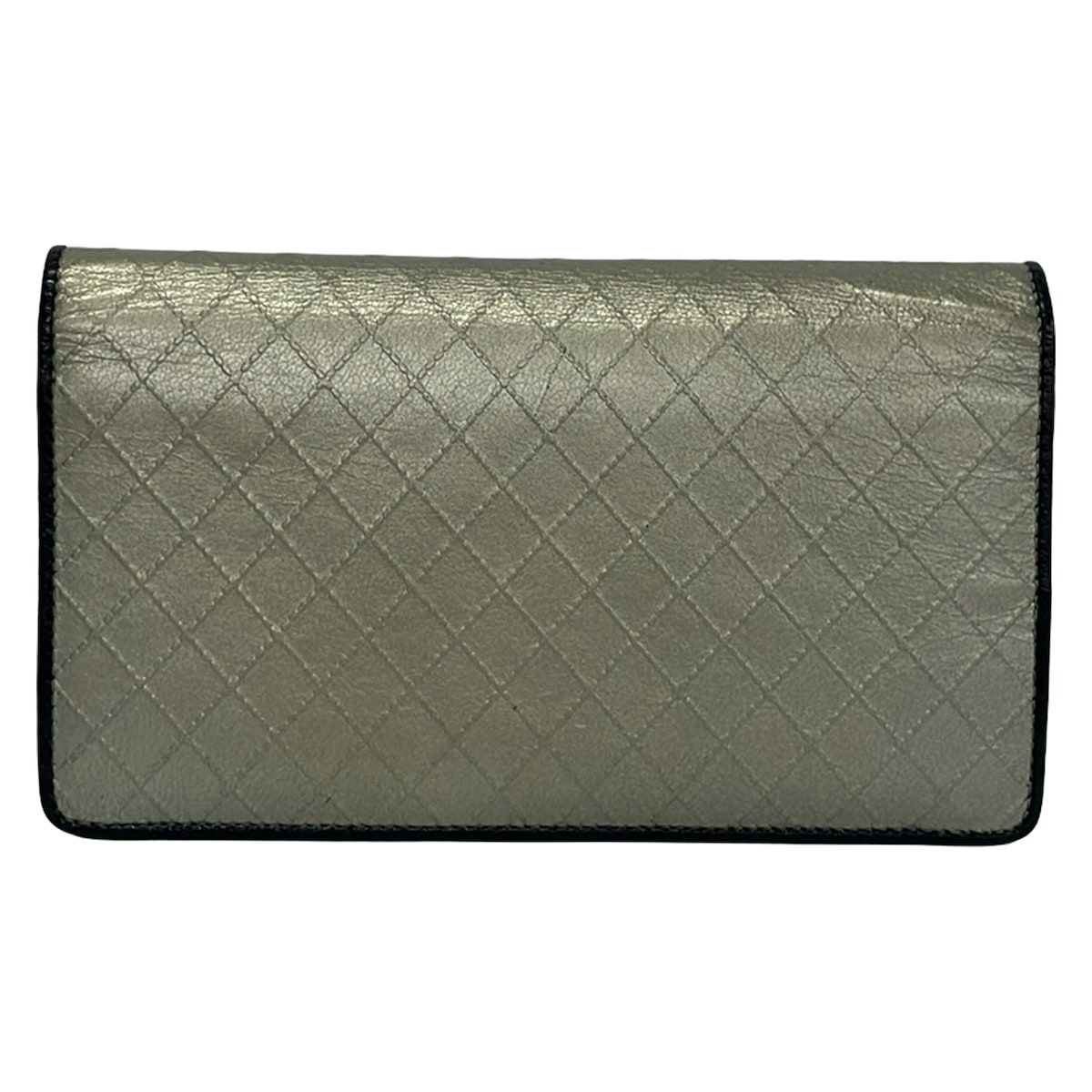 Chanel Wallet Bicolor Silver Leather — view 2