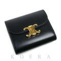 Celine Small Flap Wallet Triomphe Trifold Black