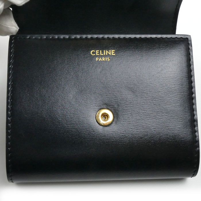 Celine Small Flap Wallet Triomphe Trifold Black — view 6