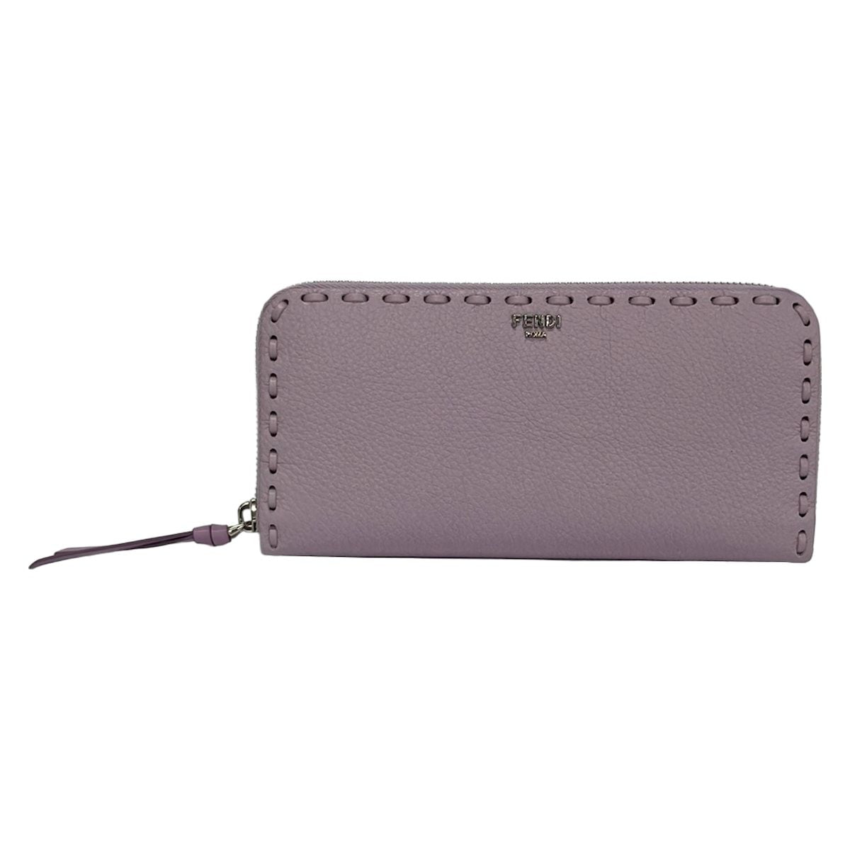 Fendi Wallet Selleria Peekaboo Purple Zip Around Leather