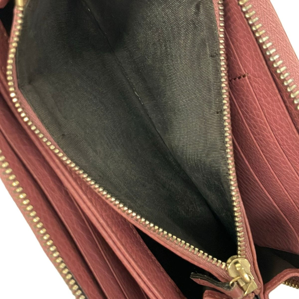 Gucci Wallet Soho Pink Beige Zip Around Leather — view 4