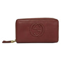Gucci Wallet Soho Pink Beige Zip Around Leather
