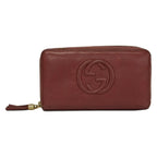 Gucci Wallet Soho Pink Beige Zip Around Leather