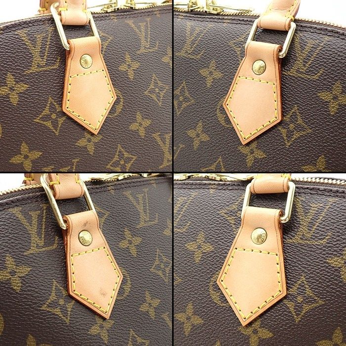 Louis Vuitton Handbag Alma PM Brown Monogram Canvas Vachetta Leather Gold — view 8