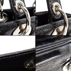 Dior Shoulder Bag Lady Dior Medium Black Patent Calfskin Silver — view 8