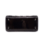 Dior Shoulder Bag Lady Dior Medium Black Patent Calfskin Silver — view 4