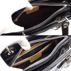 Dior Shoulder Bag Lady Dior Medium Black Patent Calfskin Silver — view 5