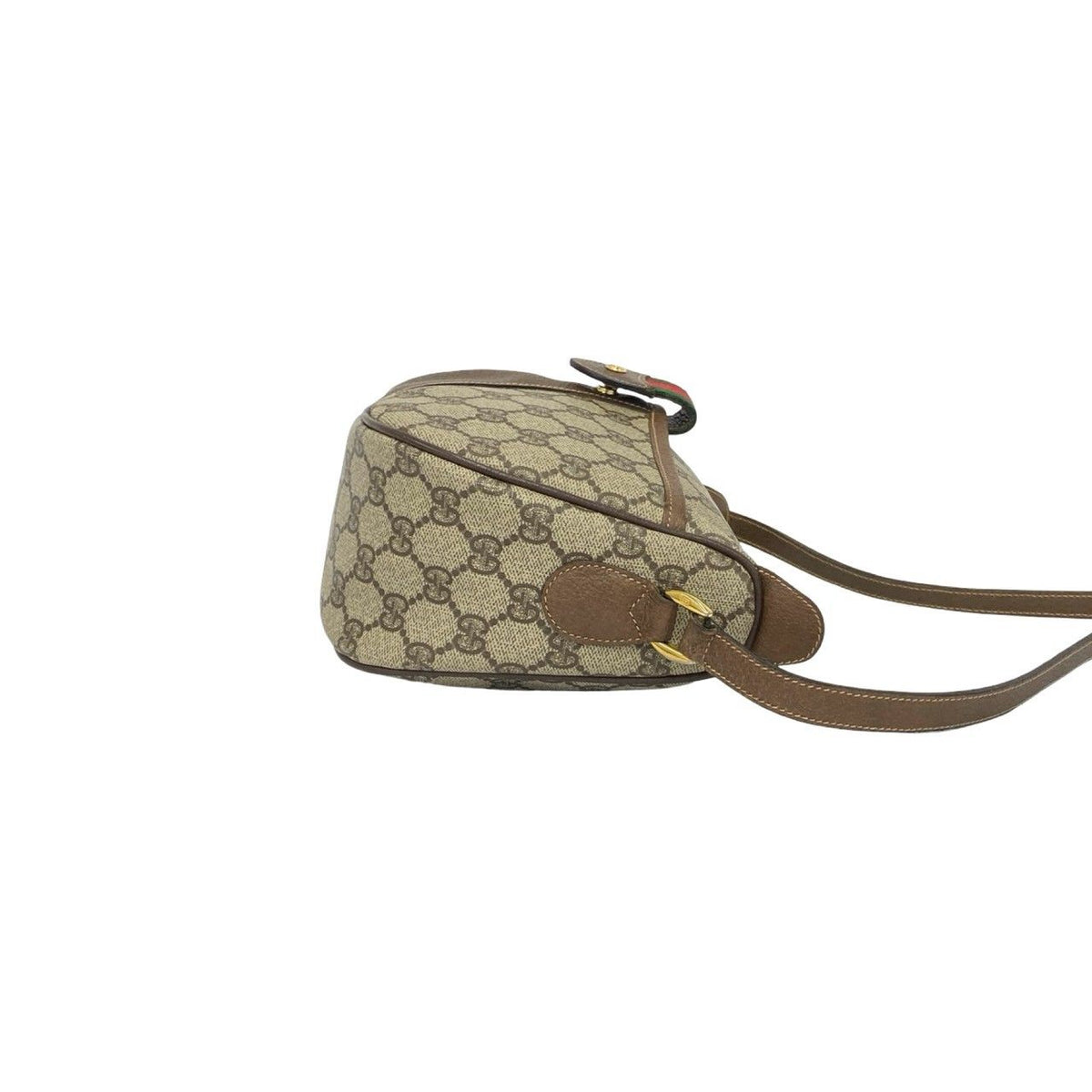 Gucci Vintage Sherry Line GG Logo Pattern Leather Shoulder Bag Pochette Brown — view 6