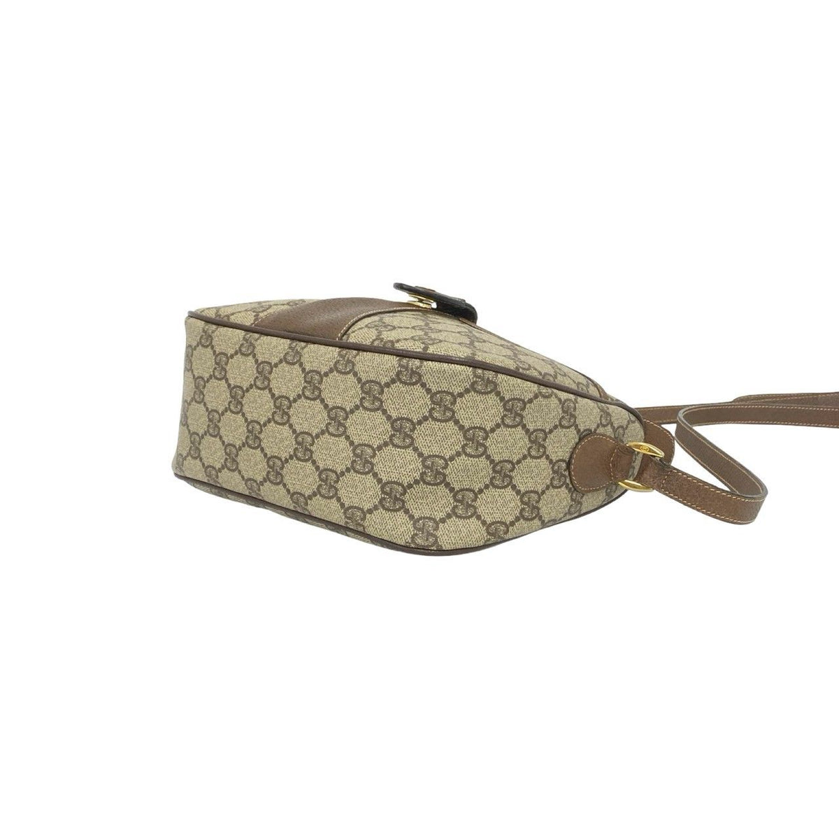 Gucci Vintage Sherry Line GG Logo Pattern Leather Shoulder Bag Pochette Brown — view 8