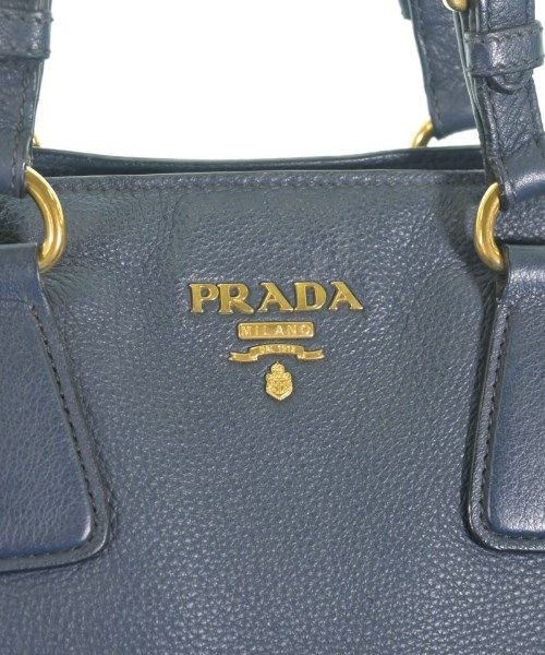 Prada Leather Tote Bag Navy — view 6
