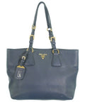 Prada Leather Tote Bag Navy
