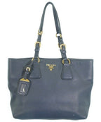 Prada Leather Tote Bag Navy