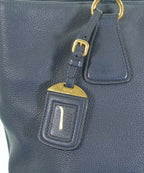 Prada Leather Tote Bag Navy — view 7