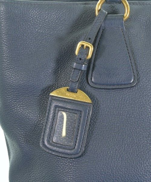 Prada Leather Tote Bag Navy — view 7