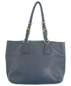 Prada Leather Tote Bag Navy — view 2