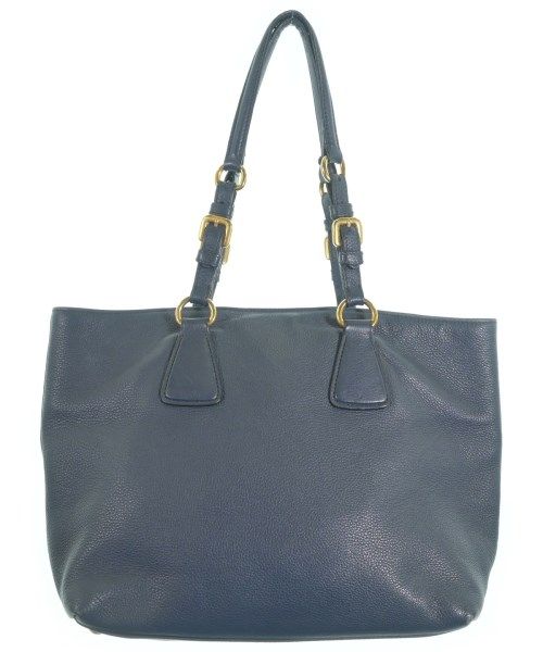 Prada Leather Tote Bag Navy — view 2