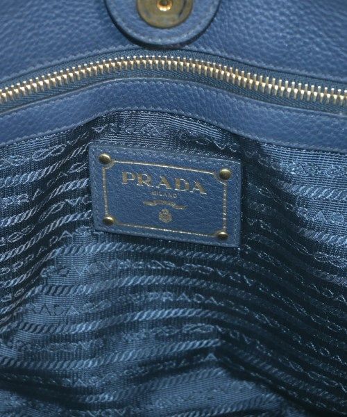 Prada Leather Tote Bag Navy — view 4
