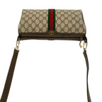 Gucci Vintage Sherry Line GG Logo Pattern Leather Shoulder Bag Pochette Brown — view 4