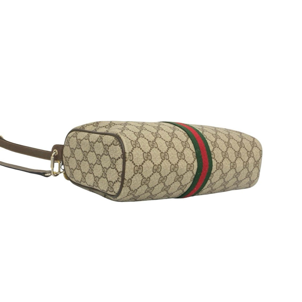 Gucci Vintage Sherry Line GG Logo Pattern Leather Shoulder Bag Pochette Brown — view 7