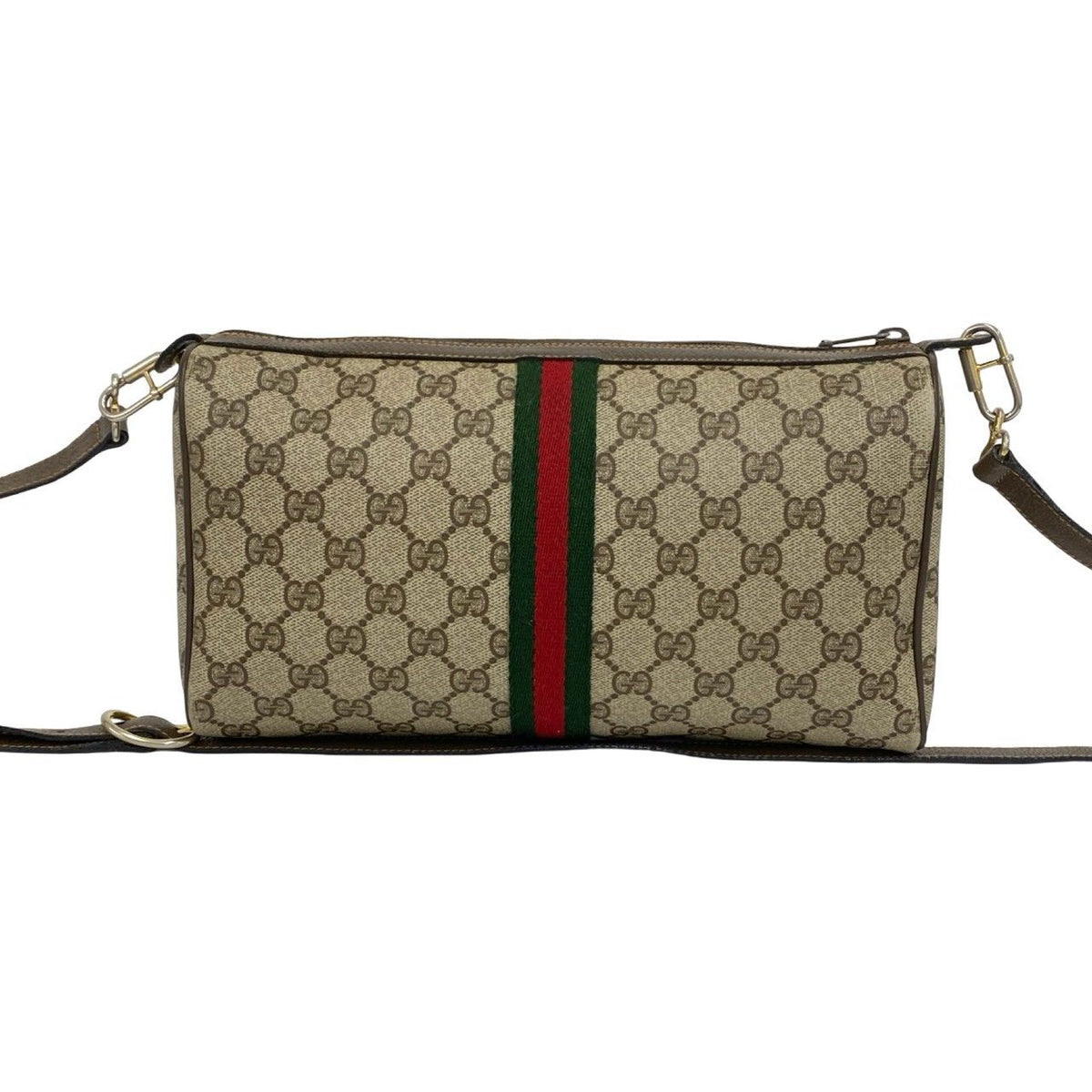 Gucci Vintage Sherry Line GG Logo Pattern Leather Shoulder Bag Pochette Brown — view 3