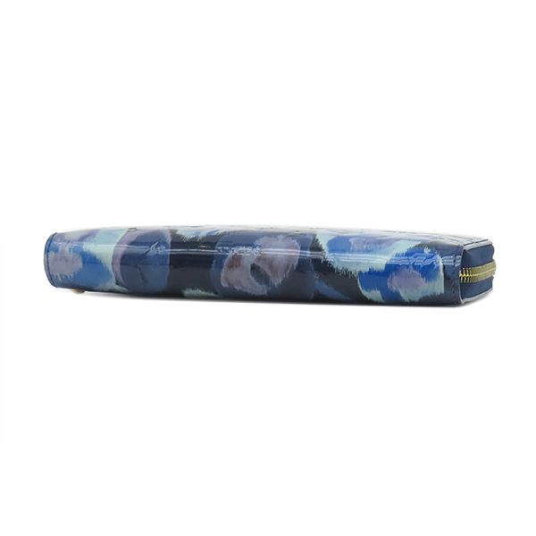 Louis Vuitton Wallet Ikat Flower Zippy Monogram Vernis Grand Blue Gold Floral — view 3