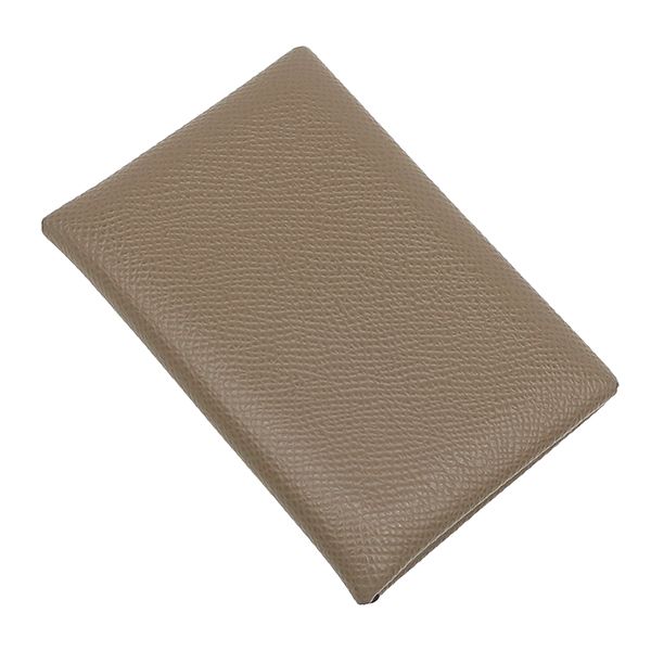 Hermes Card Case Calvi Duo Veau Epsom Etoupe Silver Fragment — view 2