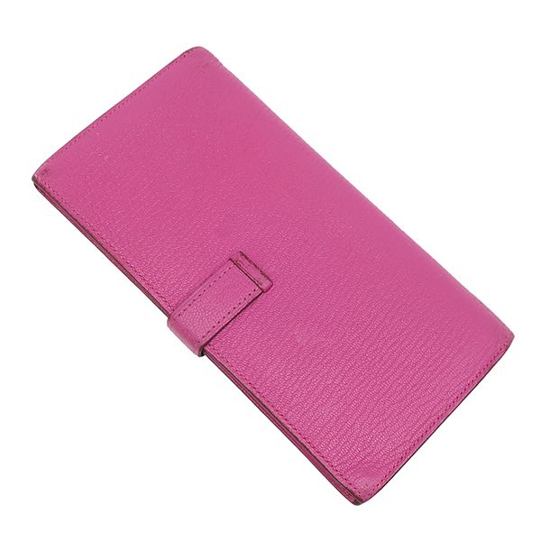 Hermes Wallet Bearn Soufflet Chevre Mysore Magnolia Silver Purple Bifold — view 2