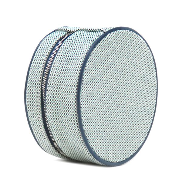 Hermes Pouch Evasion Toile H Agneau Milo Marine Silver Blue Navy H Round — view 2