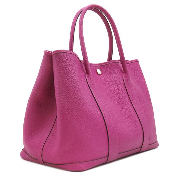 Hermes Tote Bag Garden Party PM 36 Rose Purple Silver Oarleather — view 2