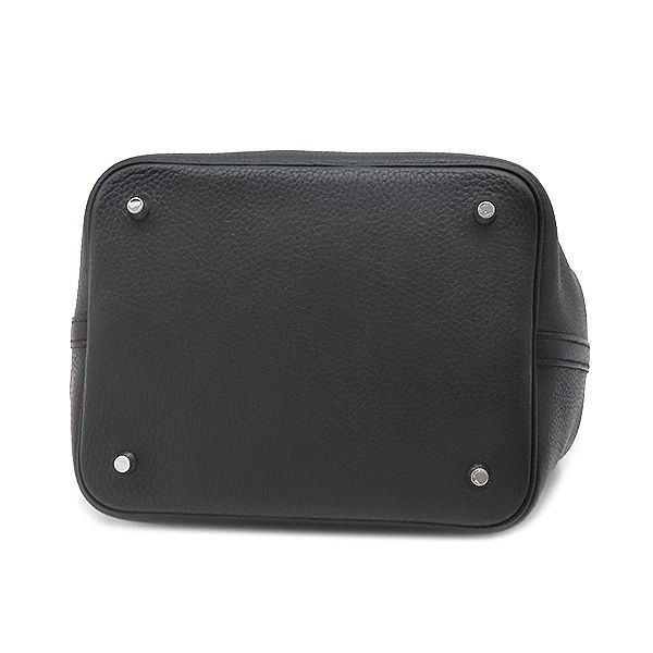 Hermes Handbag Picotin Lock MM 22 Taurillon Clemence Black Silver — view 4