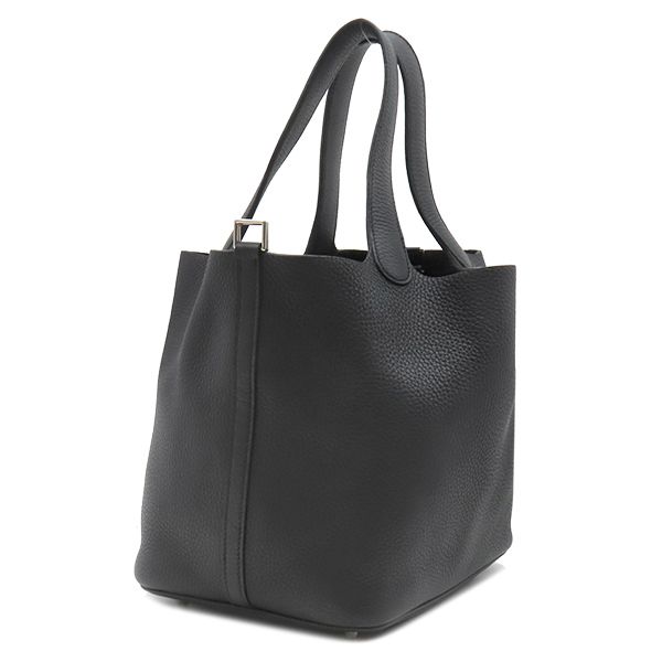 Hermes Handbag Picotin Lock MM 22 Taurillon Clemence Black Silver — view 2