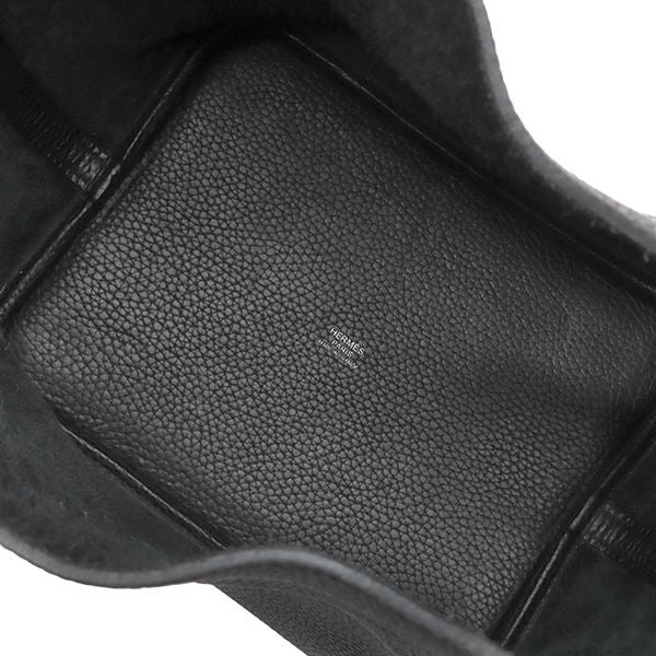 Hermes Handbag Picotin Lock MM 22 Taurillon Clemence Black Silver — view 7
