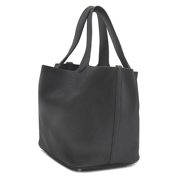 Hermes Handbag Picotin Lock MM 22 Taurillon Clemence Black Silver — view 3