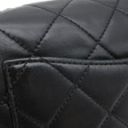 Chanel Shoulder Bag Quilted 20 Chain Lambskin Black Gold CC Logo — view 8