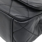 Chanel Shoulder Bag Quilted 20 Chain Lambskin Black Gold CC Logo — view 4