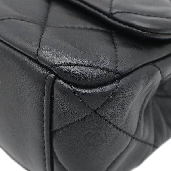 Chanel Shoulder Bag Quilted 20 Chain Lambskin Black Gold CC Logo — view 4