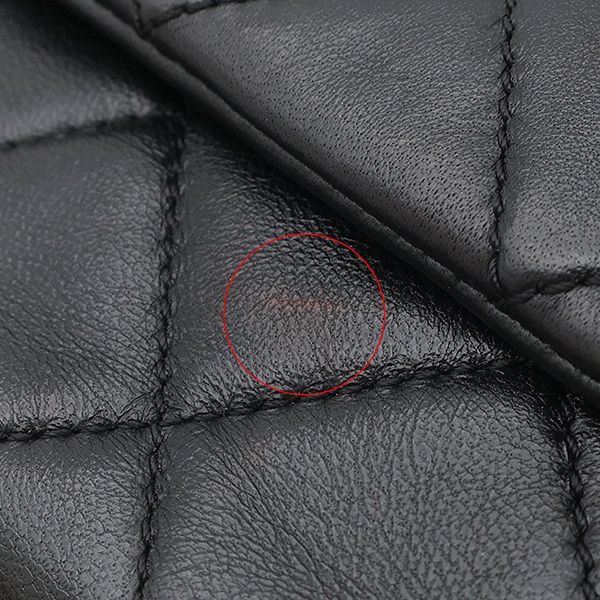 Chanel Shoulder Bag Quilted 20 Chain Lambskin Black Gold CC Logo — view 7